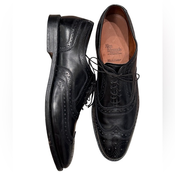 Allen Edmonds McAllister Black Wingtip Brogues Dress Shoes Lace